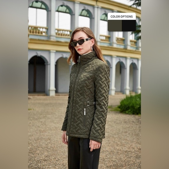 S P Y M Womens Diamond Quilted Jacket Lightweight Padding Coat w/Pockets NWT S3X - Picture 3 of 6